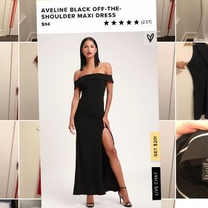 Lulu’s Aveline Back off the shoulder maxi dress